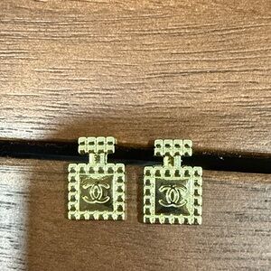 CC UPCYCLED Gold Perfume Bottle Earrings